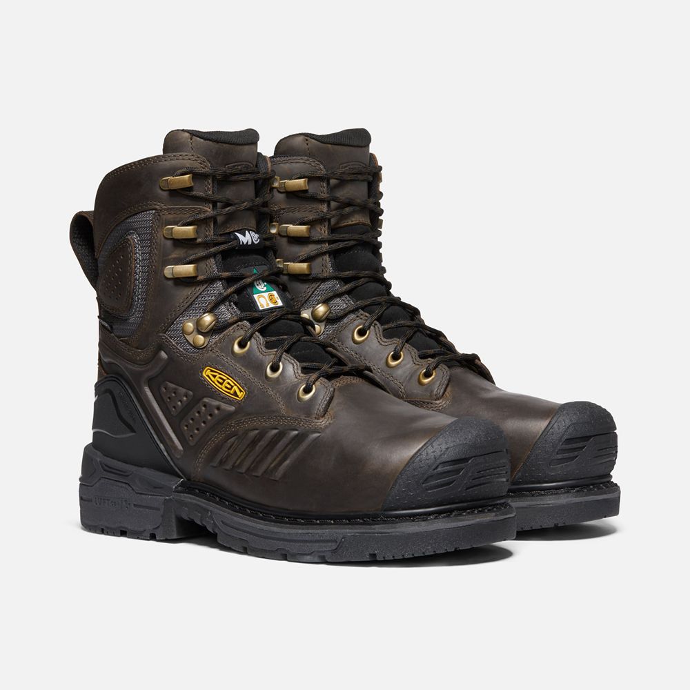 Keen Arbetskängor Herr Svarta Bruna - Csa Philadelphia 8\" Internal Met Waterproof (Carbon-Fiber Toe)
